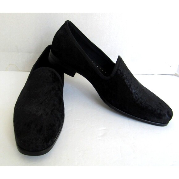 STACY ADAMS Loafers Sultan Black Velour Slip-on Shoes NWOB Mens Size 8M - Picture 2 of 10